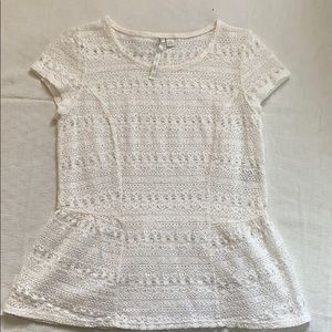 LC Lauren Conrad | White Lace Top